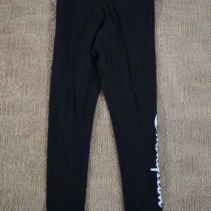 Champion Black Leggings with White Logo